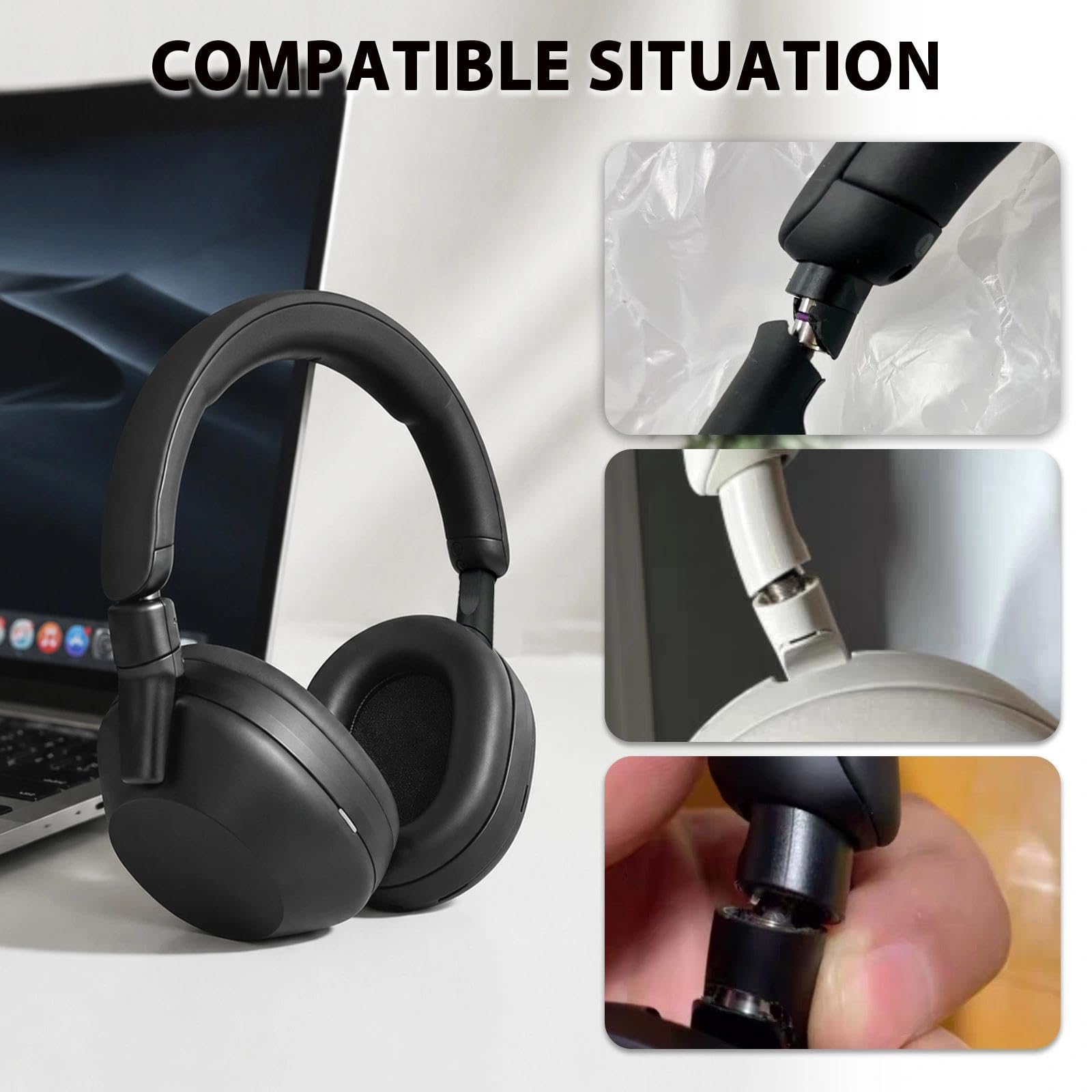 Adhiper Kit di riparazione per cerniera lato destro per Sony WH-1000XM5 | Nero, modellato con precisione per una vestibilità perfetta. Rinforzo ad alta resistenza. Strumenti completi. Facile fai da