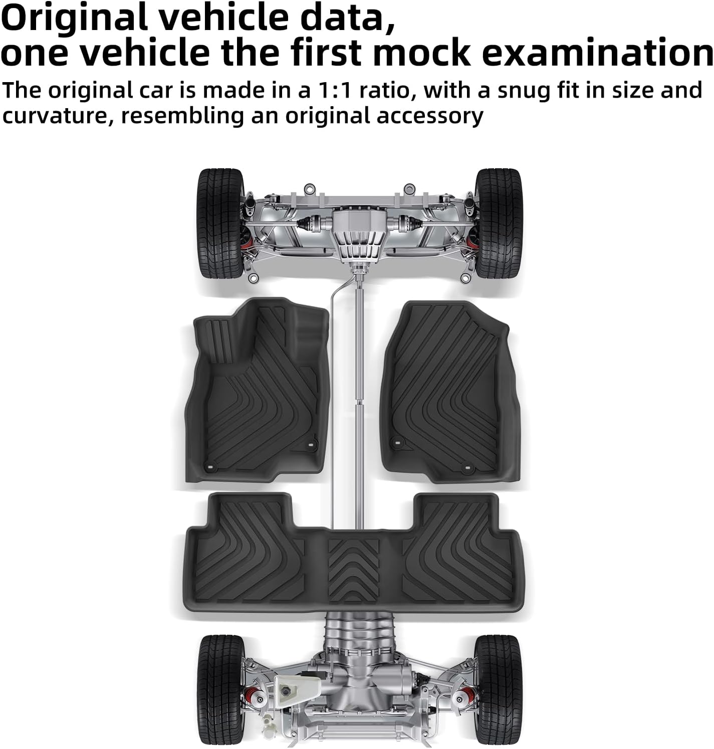 SMABEE Floor Mats for Acura RDX 2019-2026 All Weather TPE Floor Liners 1st and 2nd Row Car Mats Accessories Interior Black - Image 8