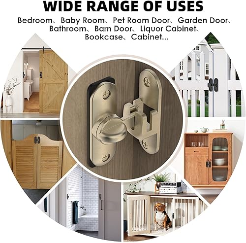 Miniatura 8 de Cerradura de puerta corrediza de granero, cierre de puerta corrediza de 90180 grados para granero, mascota, baño, al aire libre, garaje, ventana