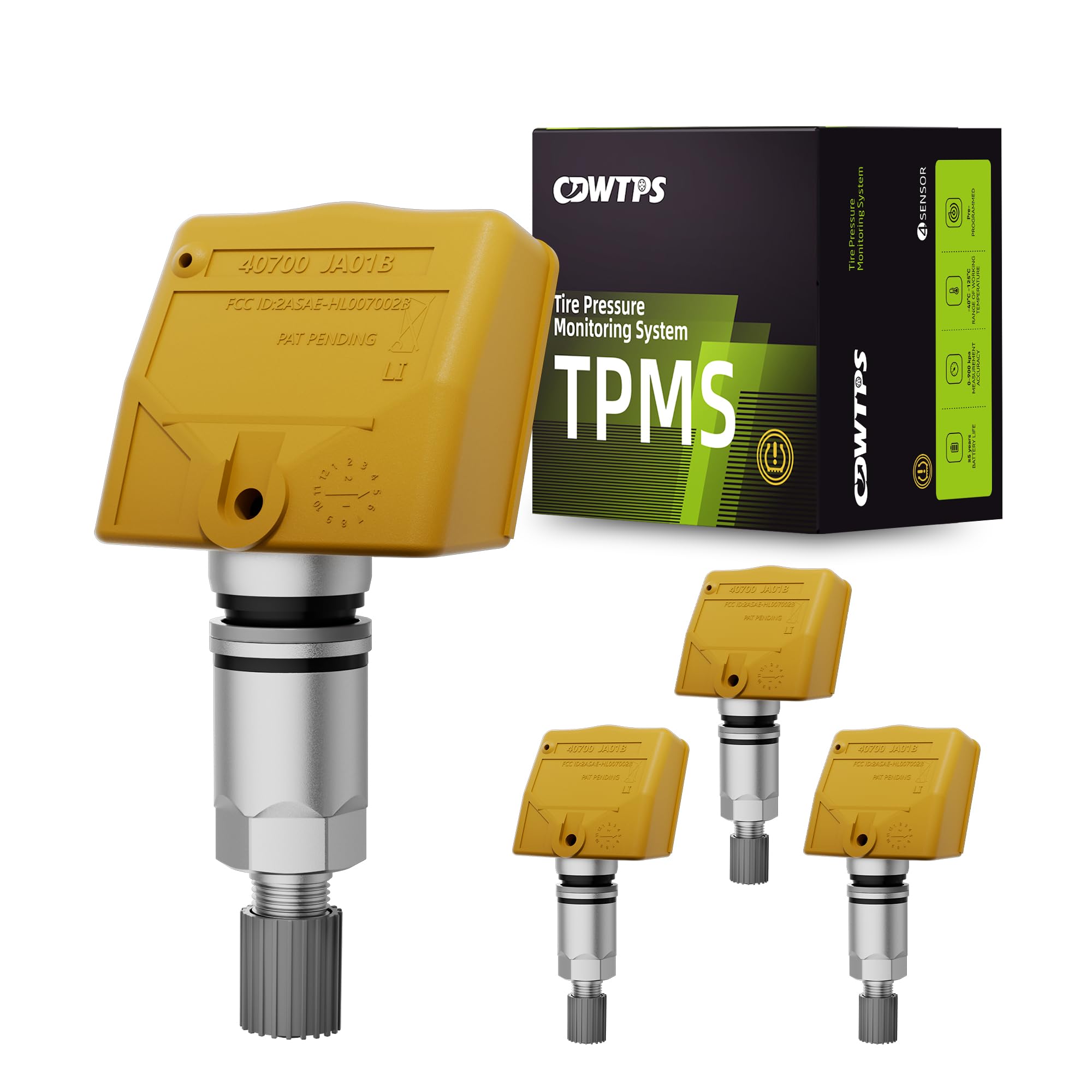 TPMS Sensor,315MHz Tire Pressure Monitor System 4-Pack for Nissan| Infiniti| Suzuki Replace# 407001AA0B 40700CD001 40700JK01A 0700JA01B