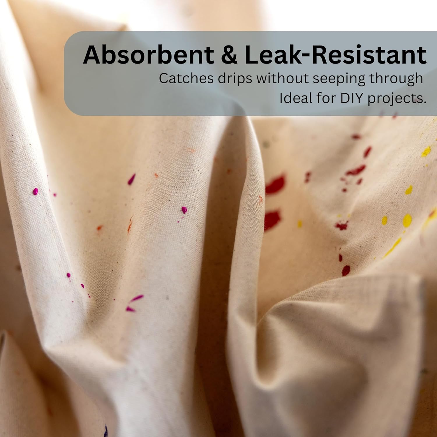 Top Cotton Canvas Drop Cloth, Pack of 2 Reusable Paint Drop Cloth, 100% Recycled Cotton, All Purpose Painters Drop Cloth, Cotton Canvas Tarp Cover for Painter Furniture & Floor Protection (6X9FT)