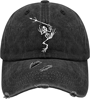 Navy Seal Bone Frog White Hats for Men Washed Distressed Baseball Cap Trendy Washed Ball Cap Breathable