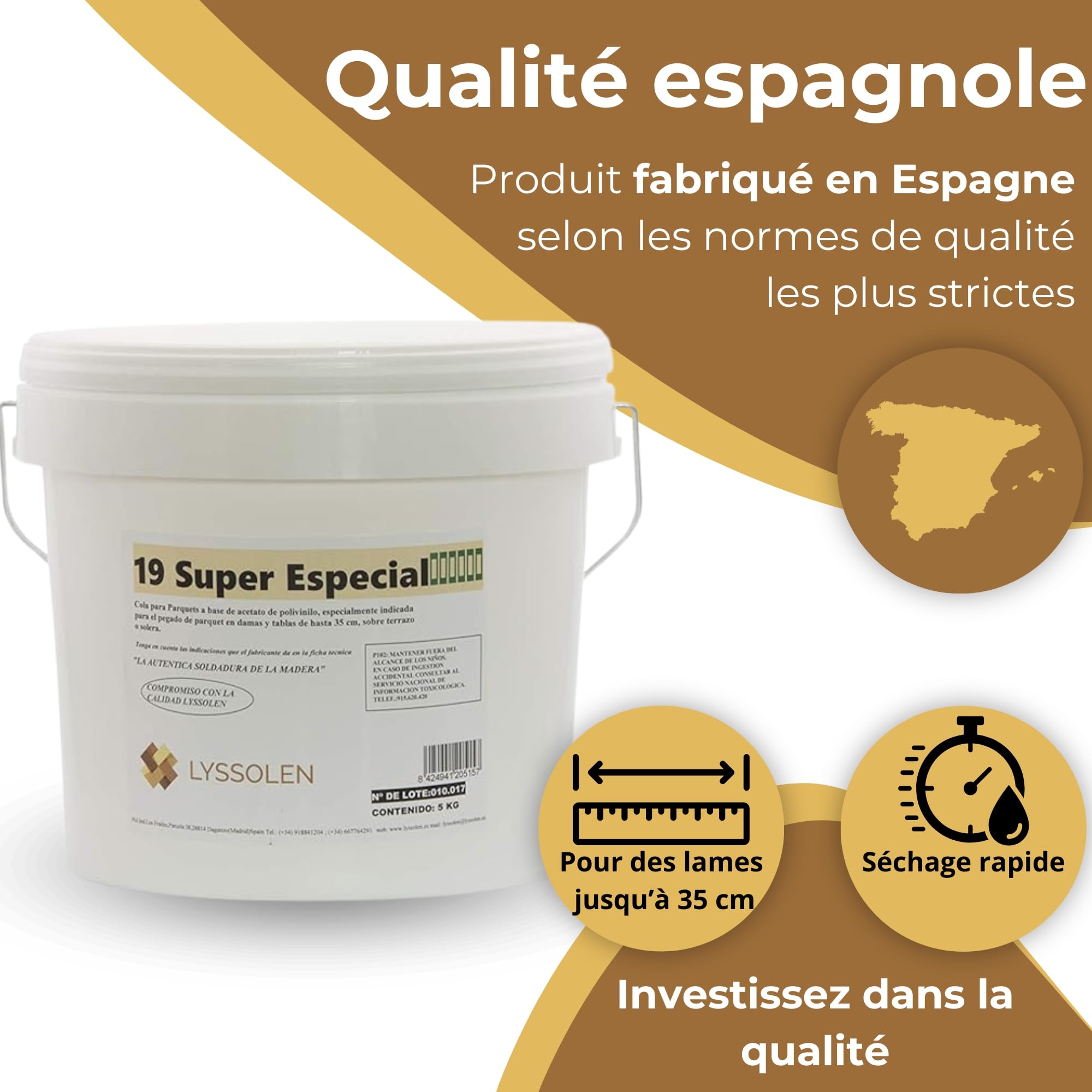 Colle Parquet Super Spéciale Adhésion Forte pour Tous les Bois - Fixation Résistante pour Stratifiés (1,2 kg)
