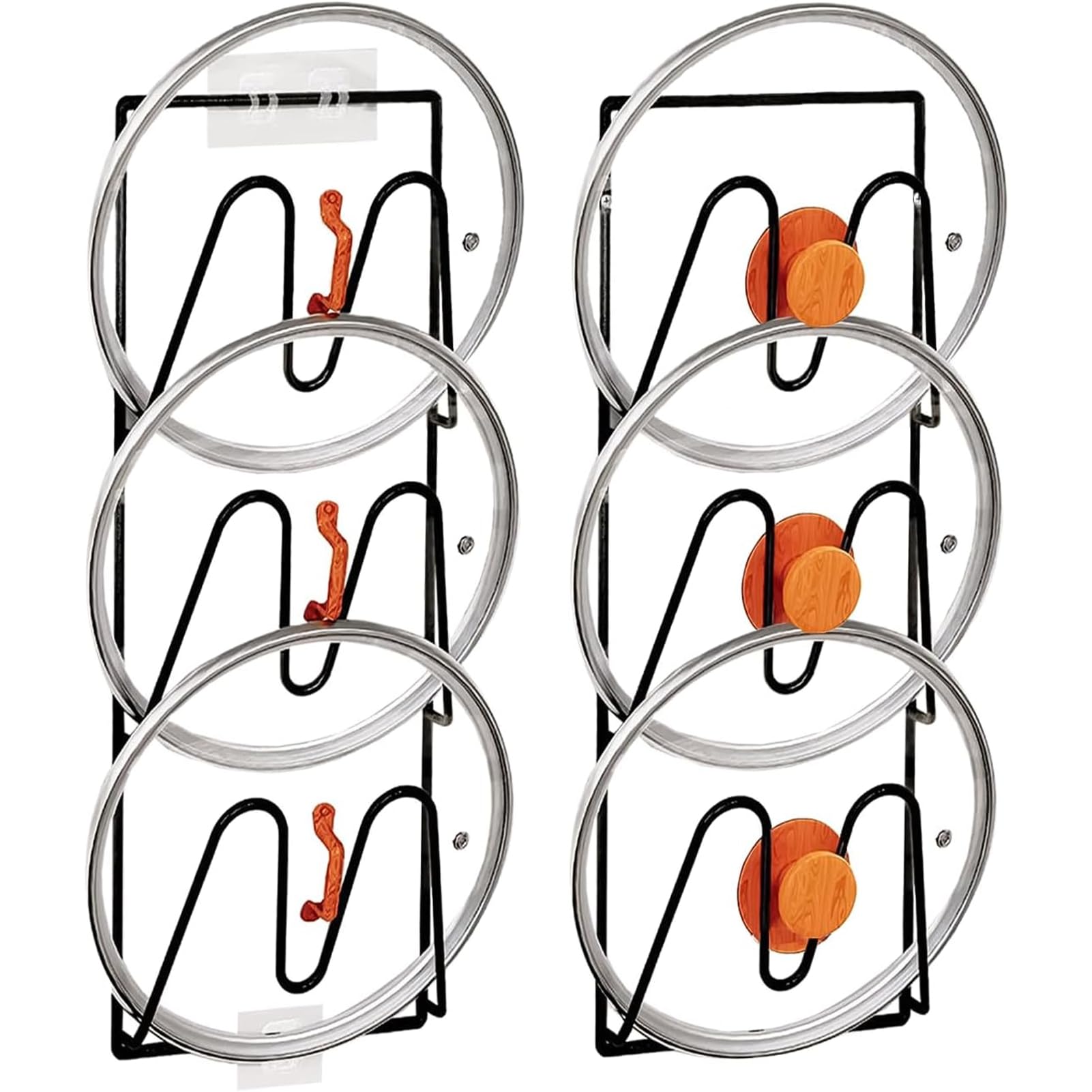 GSDGV 2 PSC Pot Lid Organizer Rack, 3-Tier V-Wall Pot Lid Holder