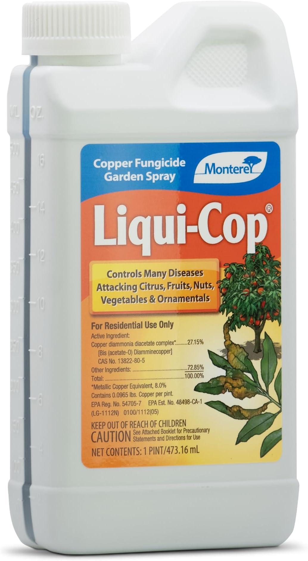 Monterey Liqui-Cop All Natural Fungicide For Disease Prevention - Pint LG3100, Brown/A