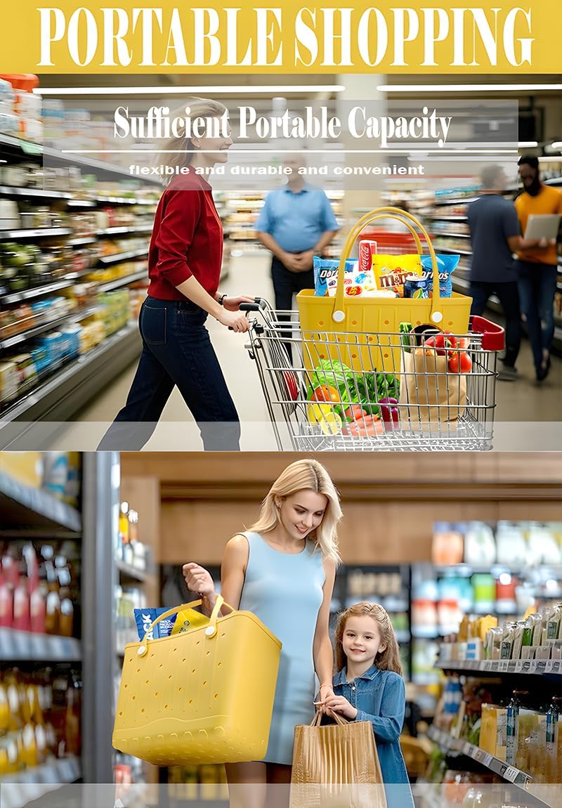 Large Rubber Beach Bag Travel Totes Mens Womens Waterproof Rubber Beach Tote for Work, Picnics, Shopping, Outdoor - Image 6