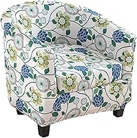 Vista 1 de CRFATOP Funda estampada para silla de bañera, 2 piezas, fundas para sillón de club, fundas de poliéster elásticas para sillas de barril redondo