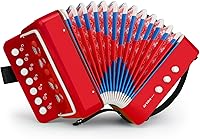 Vista 7 de Acordeón de botón de 10 teclas de control de acordeón incluye 3 válvulas de aire, instrumento ligero para niños, fácil de tocar, para desarrollo