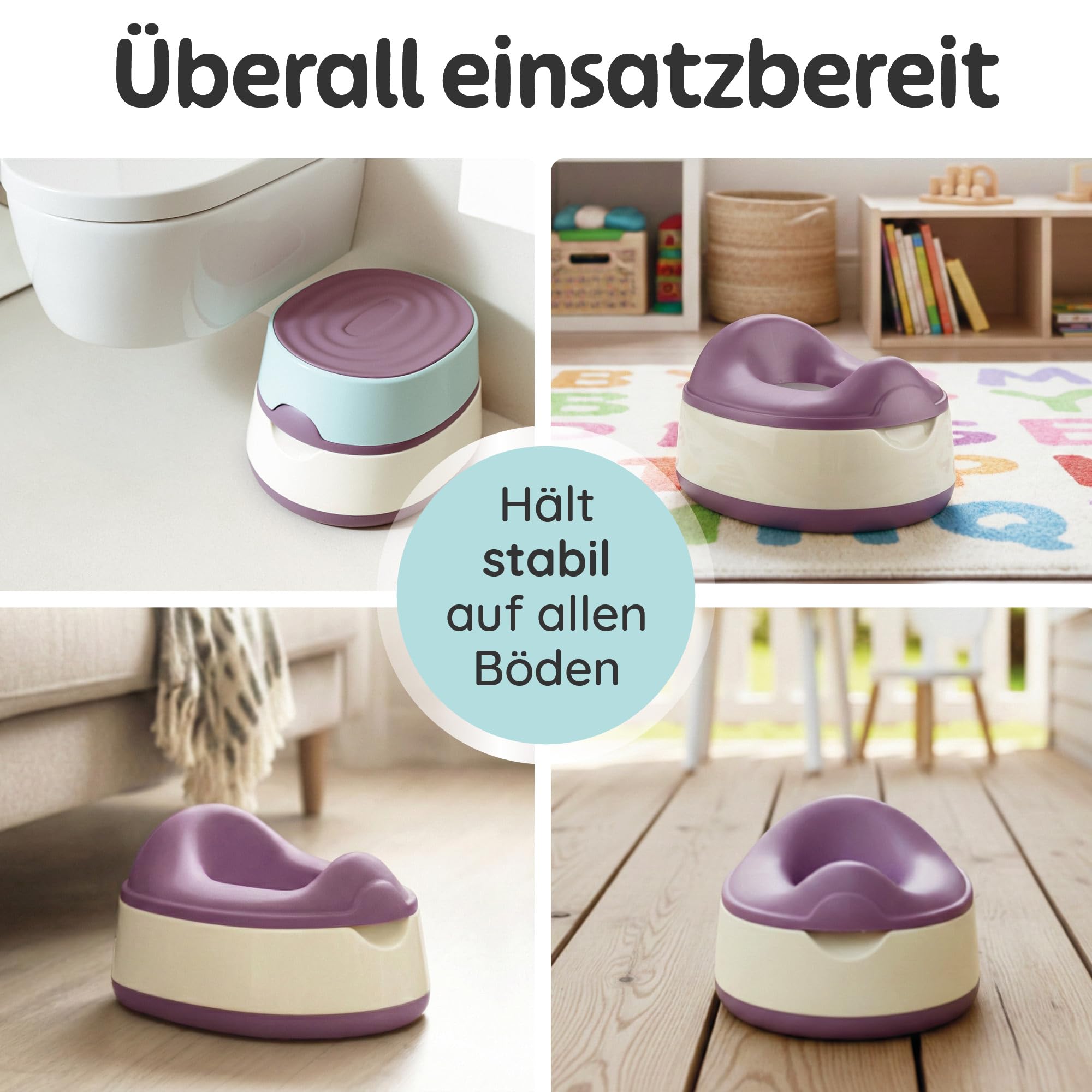 Merle Toys Nocnik dla dzieci, toaleta 3 w 1, certyfikat TÜV, bez BPA, toaleta do nauki korzystania z nocnika od 1 roku, toaleta dla dzieci + taboret toaletowy, łatwe czyszczenie, miętowy