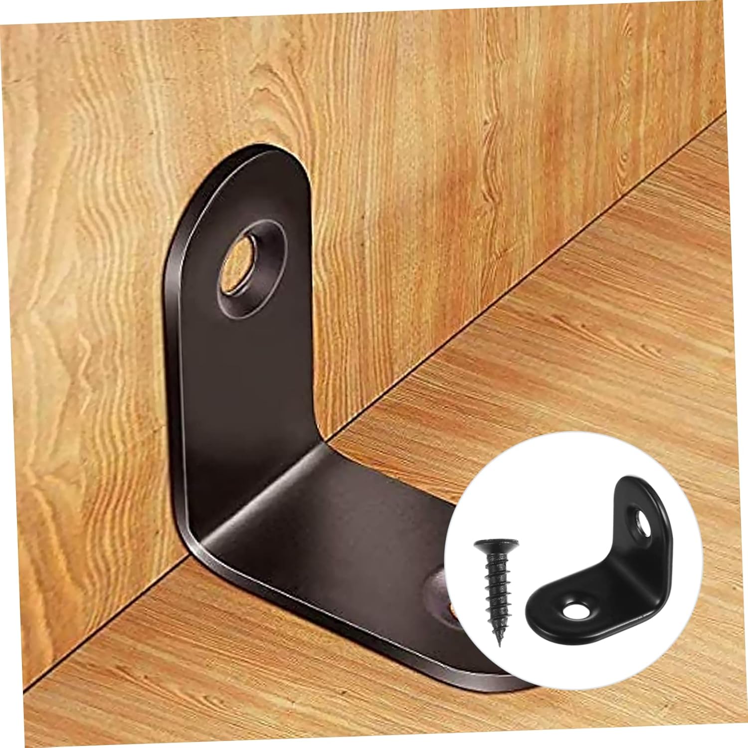 DOITOOL Sets Sturdy l Shape Right Angle Brackets Easy to Install Corner Shelf Bracket Stainless Steel Corner Fitting for Home Pcs