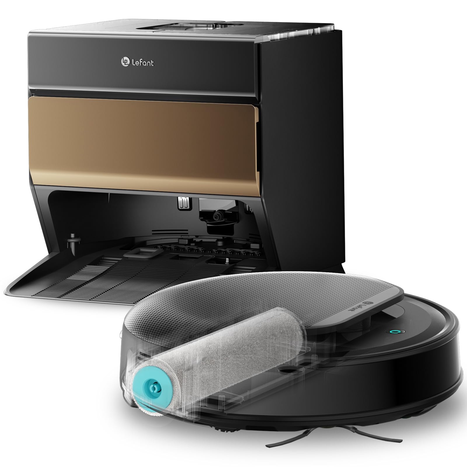 Lefant M5Pro Robot Aspirateur Laveur, 18000 Pa, Nettoyage Automatique instantané avec serpillière à roulettes, 75℃ Lavage de Serpillière à l'eau Chaude, Levage des Serpillières à 8mm, WiFi 5G/2,4G