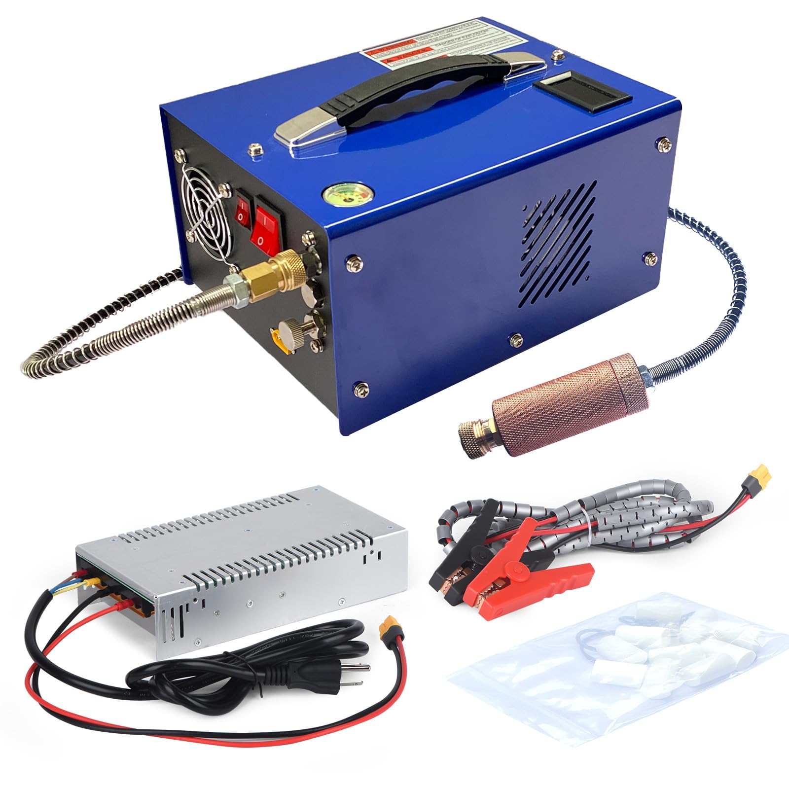 Compresseur D'air Haute Pression Acecare 110V - 4500psi (30Mbar) - Pompe Sans Huile - Rouge