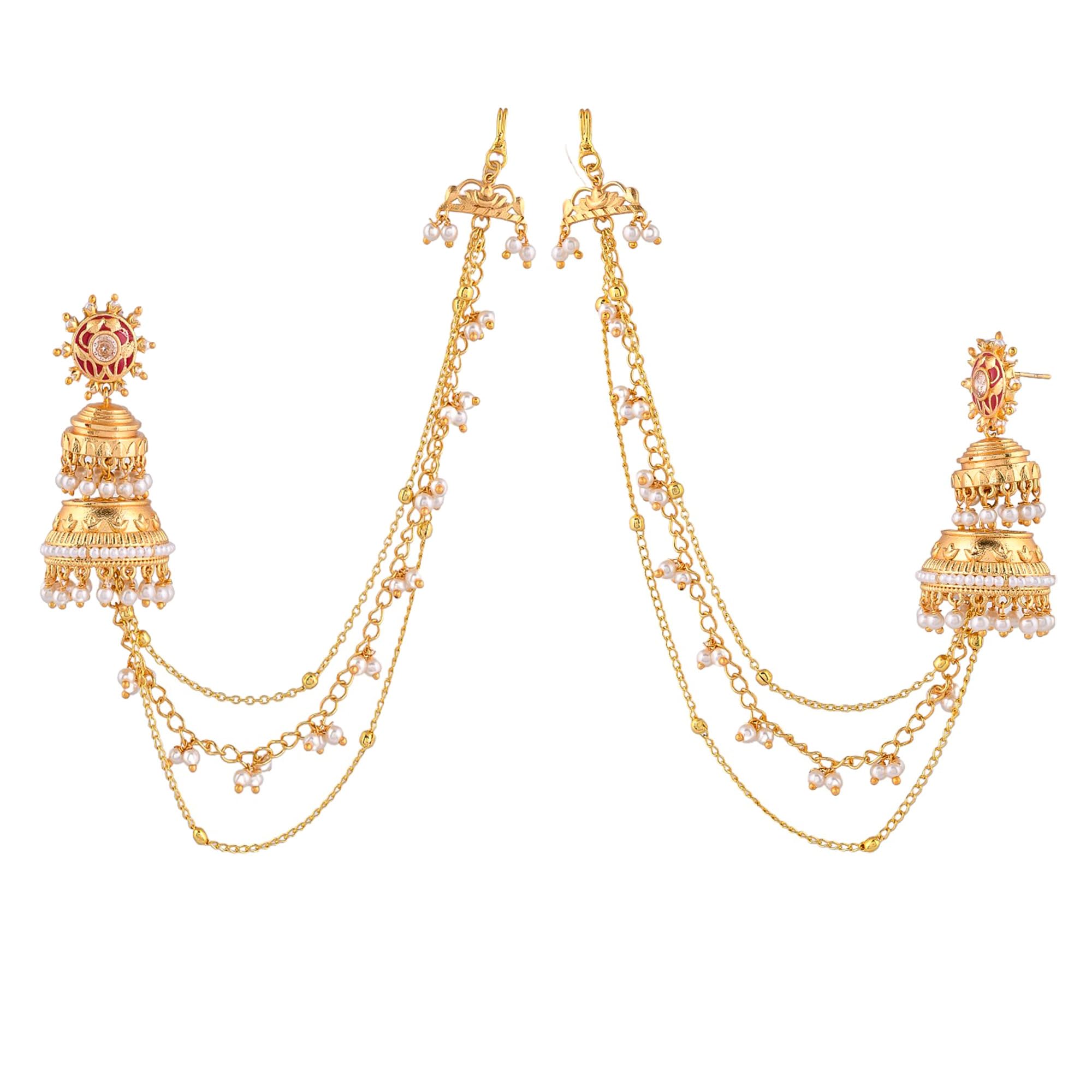 See full amazon price history chart for Voylla Apsara Vintage Inspired Brass Faux Pearls Adorned Yellow Gold Plated Jhumka Earrings Voylla Apsara Vintage Inspired Brass Faux Pearls Adorned Yellow Gold Plated Jhumka Earrings (B0CR1F5PJ9) Amazon Price History, Amazon Price Tracker