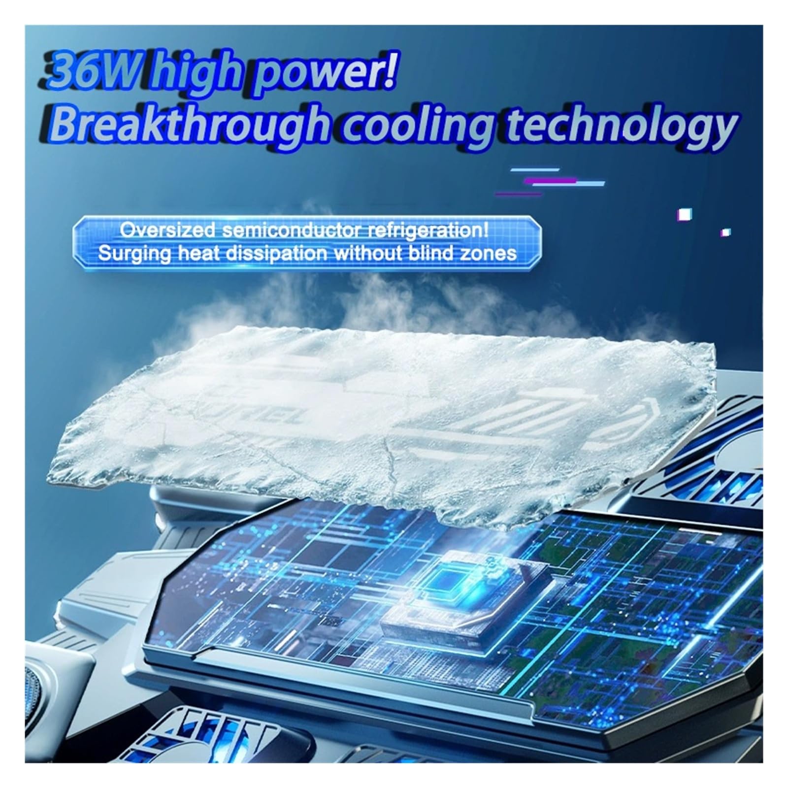 Refrigeratore per notebook, raffreddamento a semiconduttori, illuminazione ambientale RGB, muto, raffreddamento, supporto, accessori per laptop da 12-18 pollici (A-nero con RGB)
