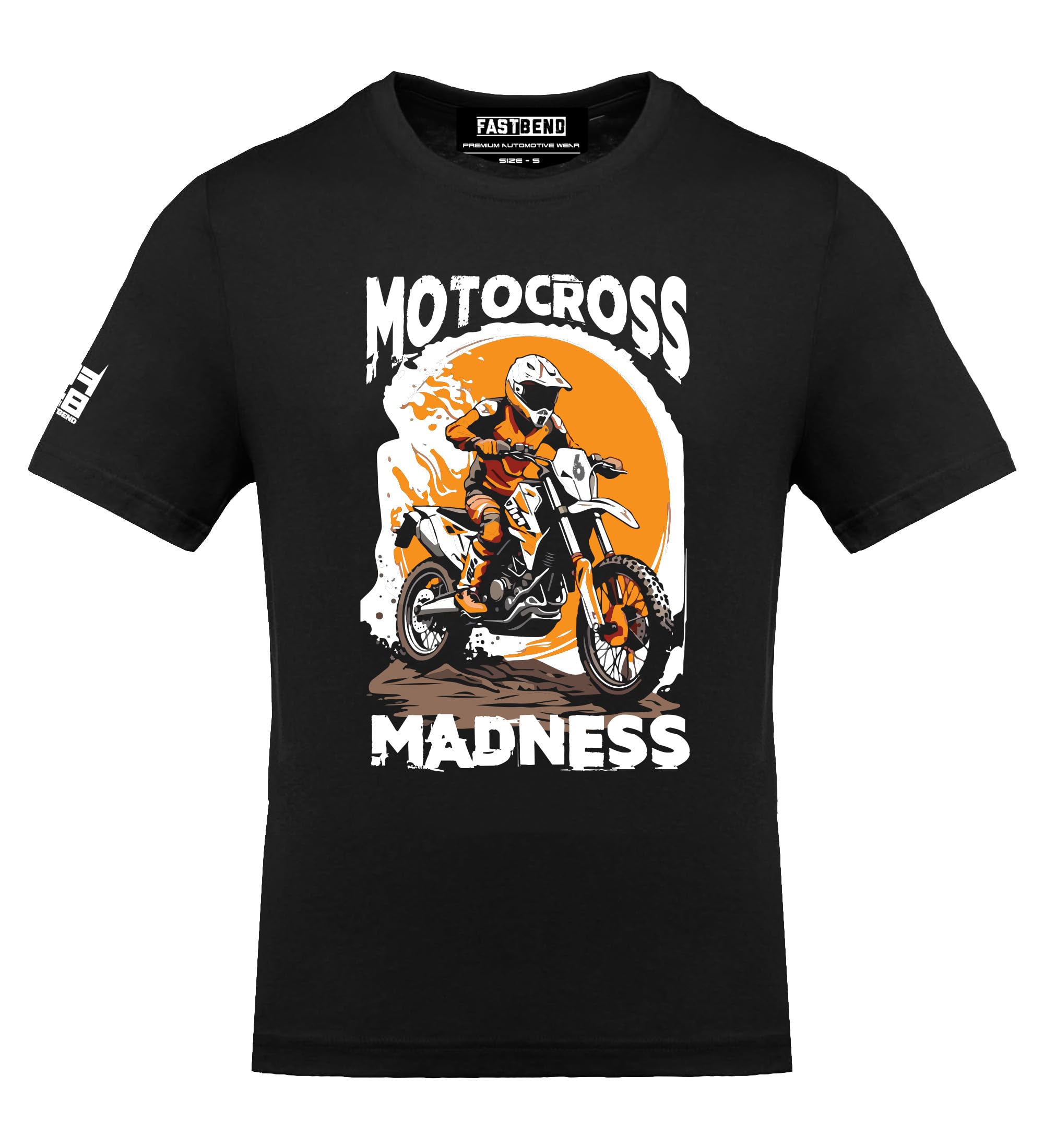 FastBendTF 408 - Motocross Madness Motorcycle Funky Casual Car Automotive Bike Racing Premium Cotton Tee Tshirt
