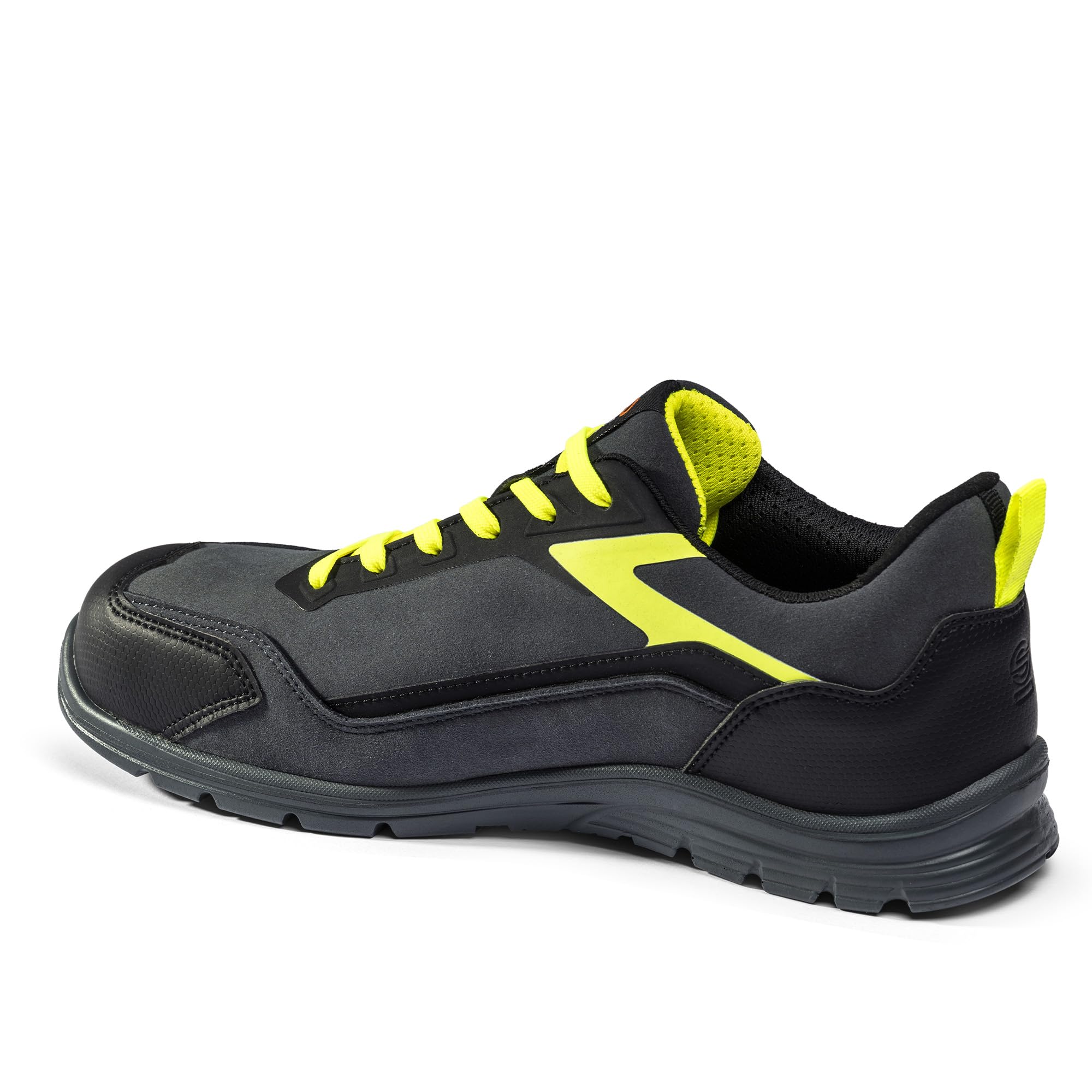 Sparco - Nitro ESD S3L SR FO - Zapatos de Seguridad para Correr Unisex - Calzado de Trabajo Impermeables - Puntera compuesta - Suela Antideslizante - Transpirables, Nero Arancione Fluo, 48 EU