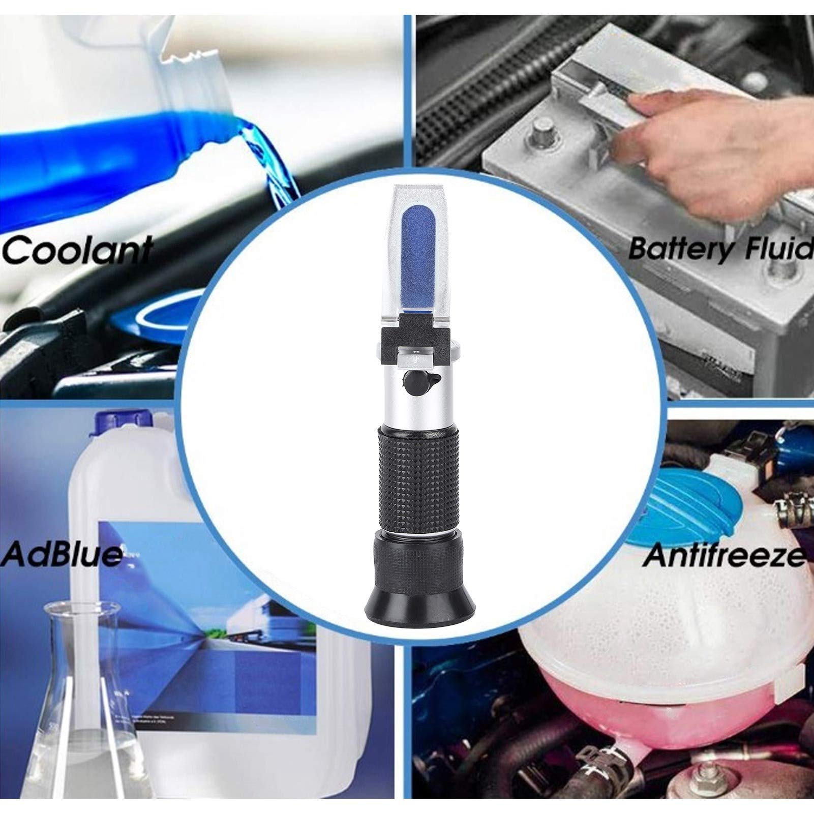 Refraktometry samochodowe przeciw zamarzaniu Tester temperatury temperatury zamarzania stopu aluminium Urządzenie do testowania płynów samochodowych w skali 4 w 1 Lekkie i trwałe