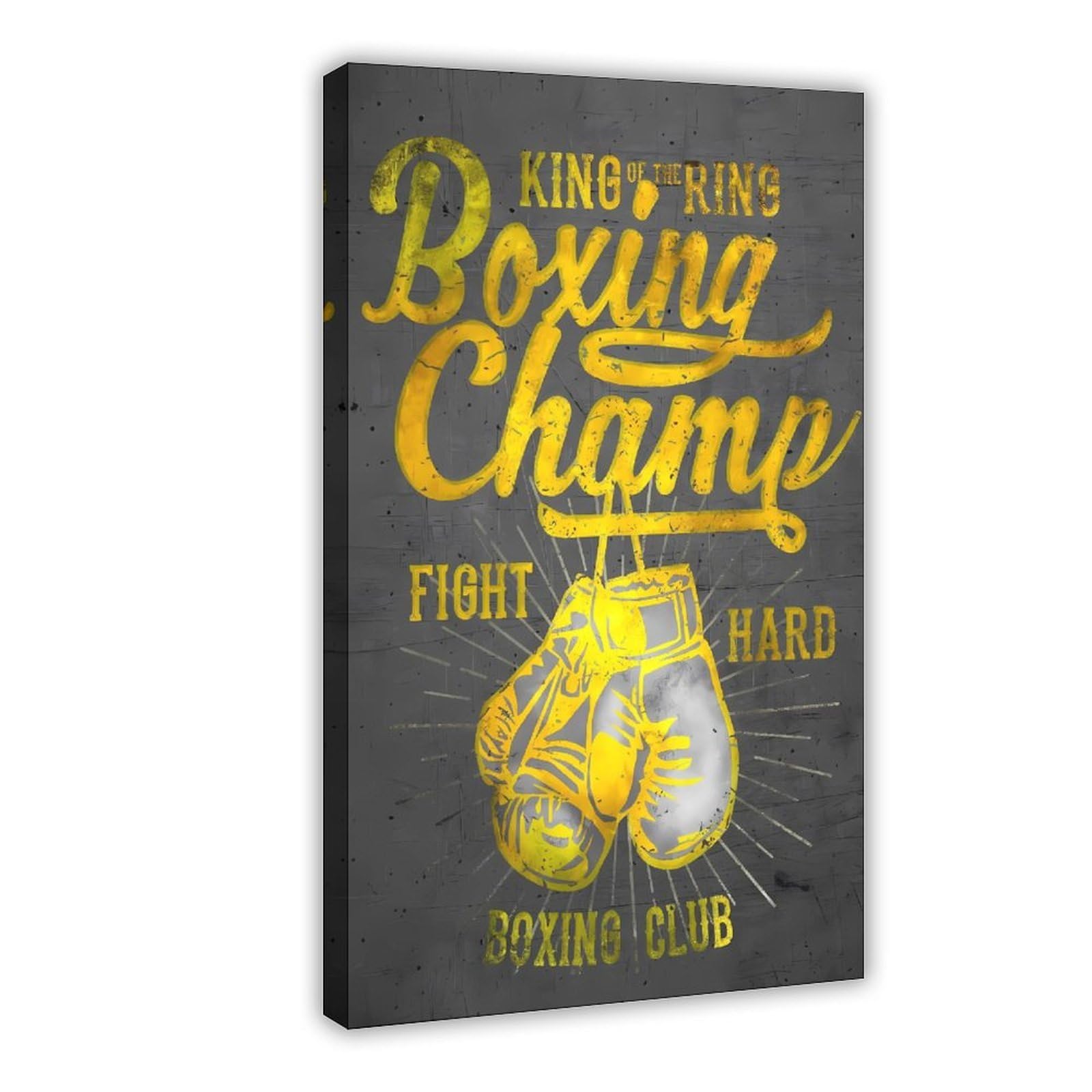 Qnvjqkdsi Frame Boxing Champ Vintage Canvas Poster Bedroom Decor Landscape Office Room Decor Gift 24" L X 36" W