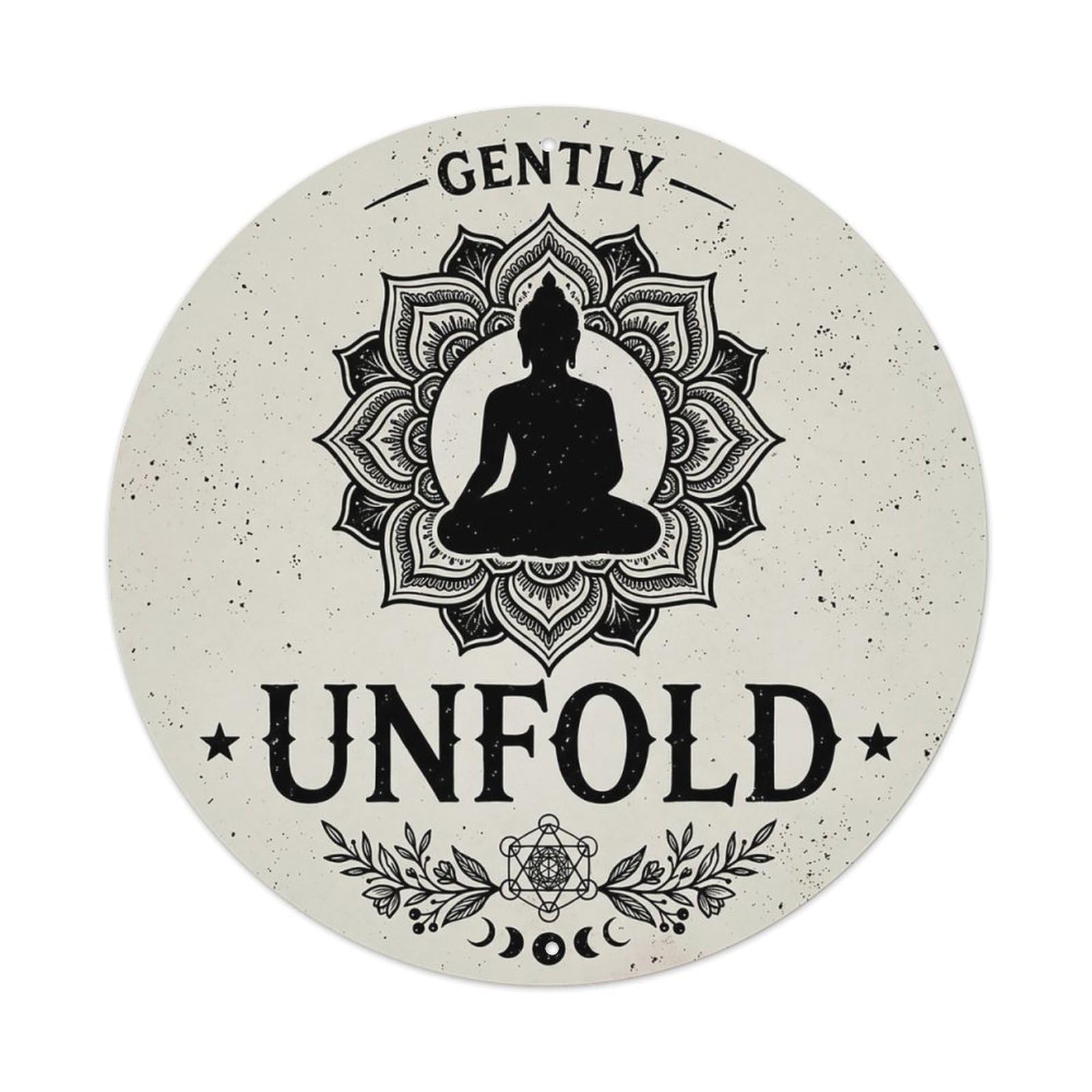 Zen Flower Meditation Den Unfold Metal Tin Sign