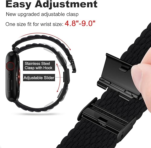 Miniatura 5 de Qimela Compatible con Apple Watch Band de 1.496 pulgadas, 1.575 pulgadas, 1.614 pulgadas, 1.654 pulgadas, 1.732 pulgadas, 1.772 pulgadas, 1.772