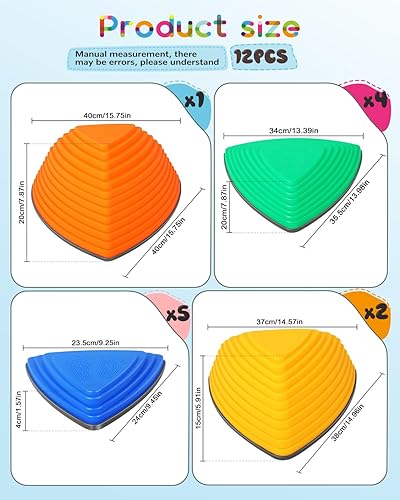 Miniatura 2 de FAHKNS Piedras de paso para niños, antideslizantes, balanceo, piedras de río, juguetes para jugar en interiores y exteriores, para niños, promover