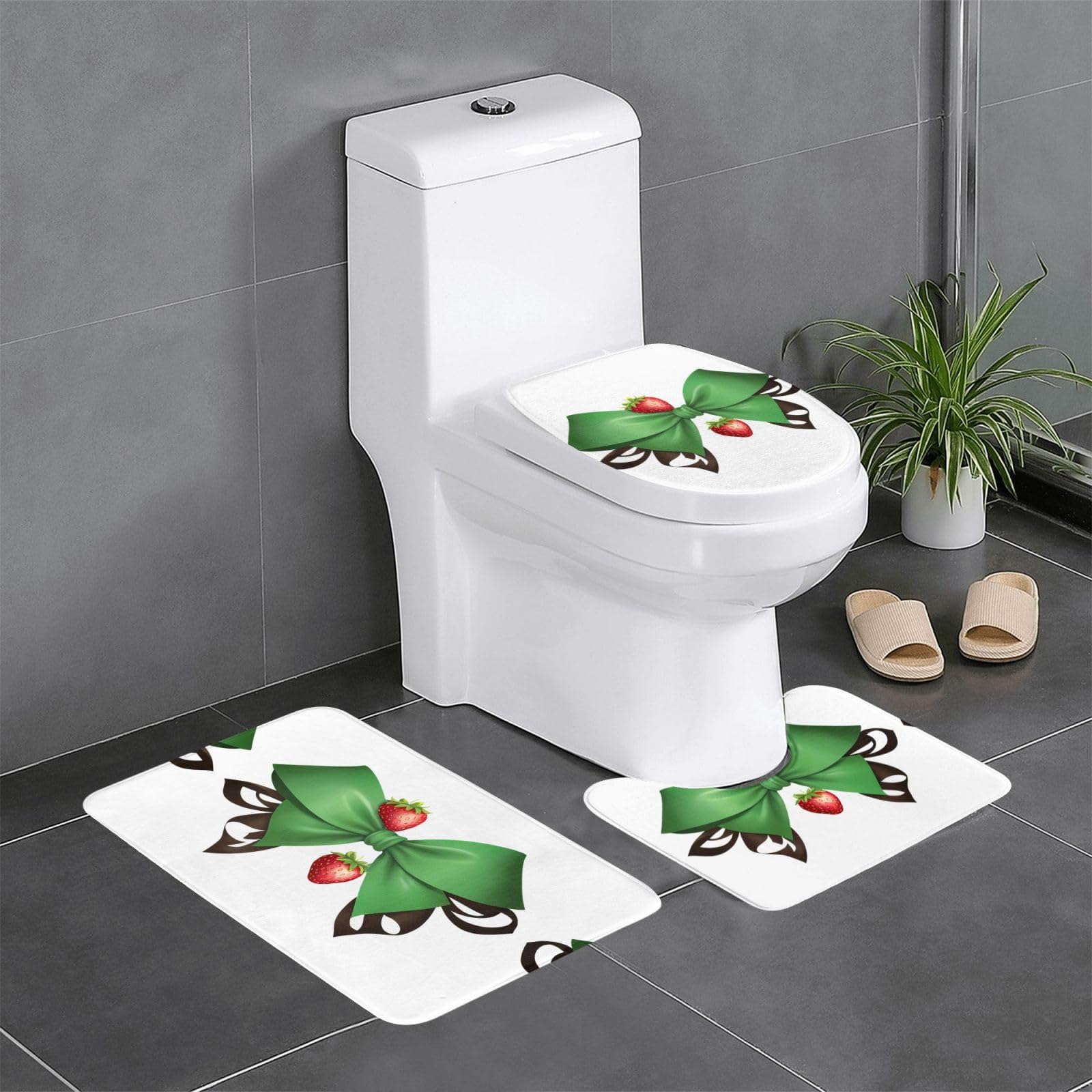 Tapis de sol de salle de bain anti-glissade lot de 3 pièces format 61 x 40,6 cm