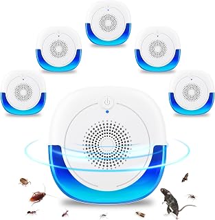 6 Pack Ultrasonic Mice Rat Repellent, Electronic Spider Bug Repellent, Indoor Roach Killer Rodent Ultrasonic Plug in for Cockroaches, Insects, Bugs, Mosquitoes