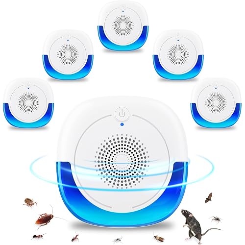 2026 Upgraded Ultrasonic Pest Control Repeller Plug in Indoor, Mouse Repellent & Insect Repellent for Mice Spider Bug Roach Mosquito, 360° Coverage & 18 Frequencies Auto Switching (6 Pack)