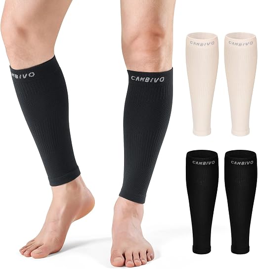 CAMBIVO CAMBIVO K1 - Manchons de Compression Mollets à Bord Confort
