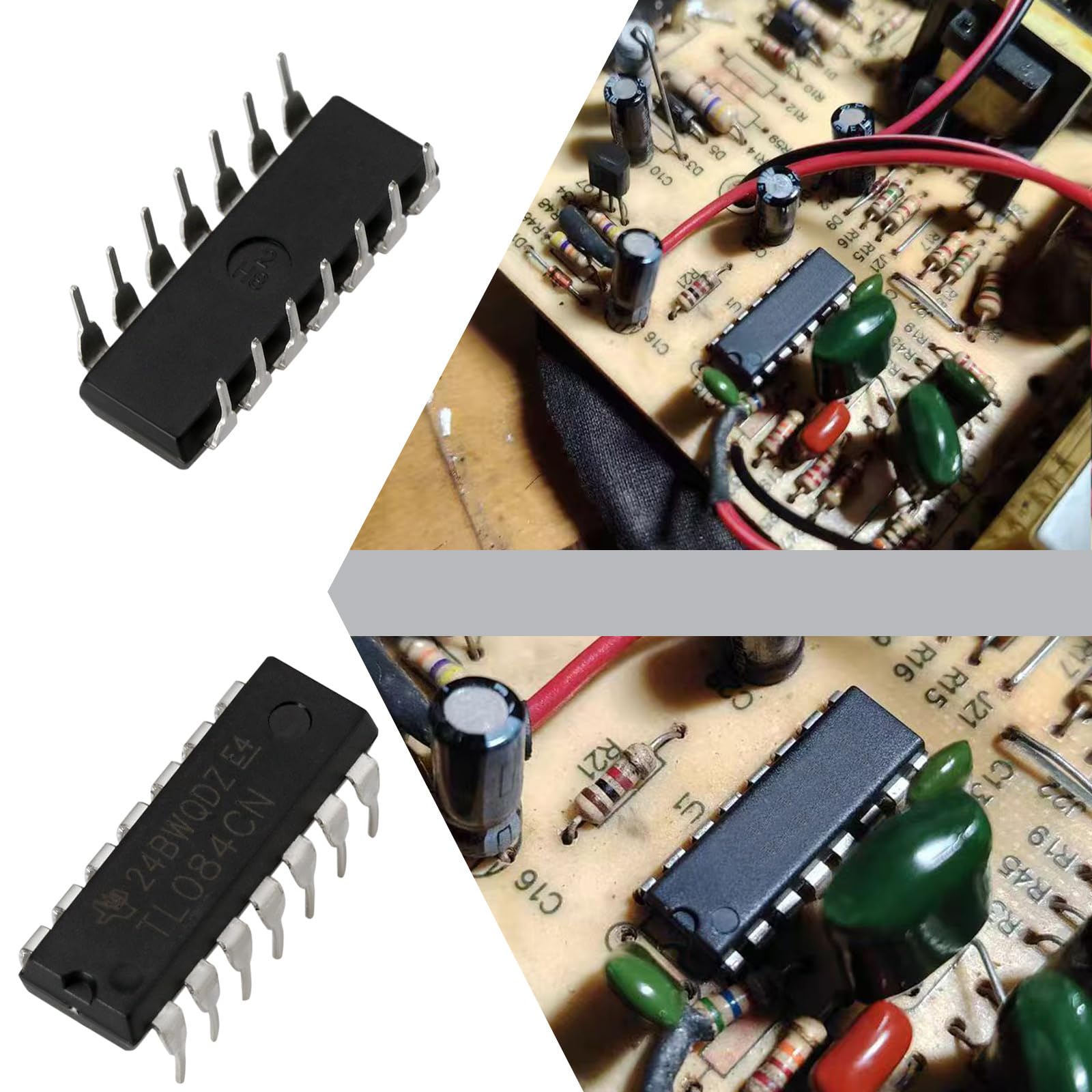 OTOTEC 20 Pezzi TL084CN Amplificatore Operazionale Di Ricambio TL084 Chip IC Amplificatore Operazionale DIP-14 Chip Di Ingresso JFET A Basso Rumore Per Elaborazione Del Segnale Audio
