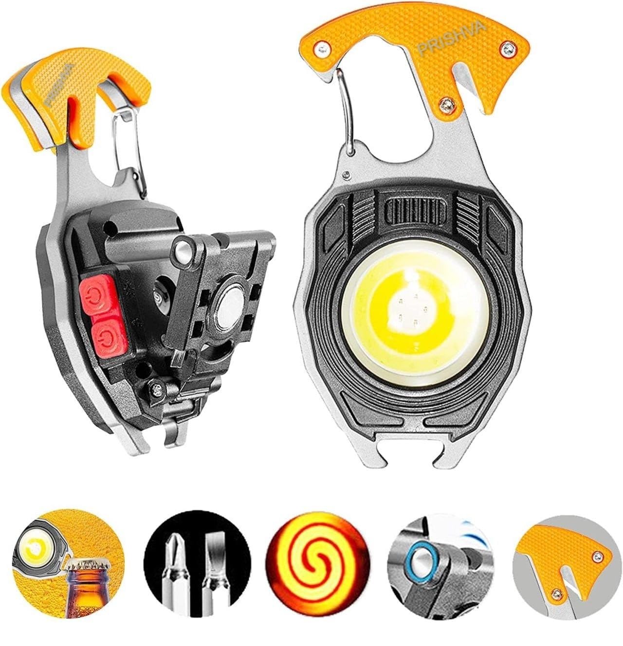 Prishva® Multifunctional Keychain Flashlights, LED Rechargeable Flashlights with Lighter, Life-Saving Whistles, Screwdriver Bottle, Opener, Multiple Light Mode Portable Pocket Light for Outoor Hiking (B0CF9HMB8G) Amazon Price History, Amazon Price Tracker
