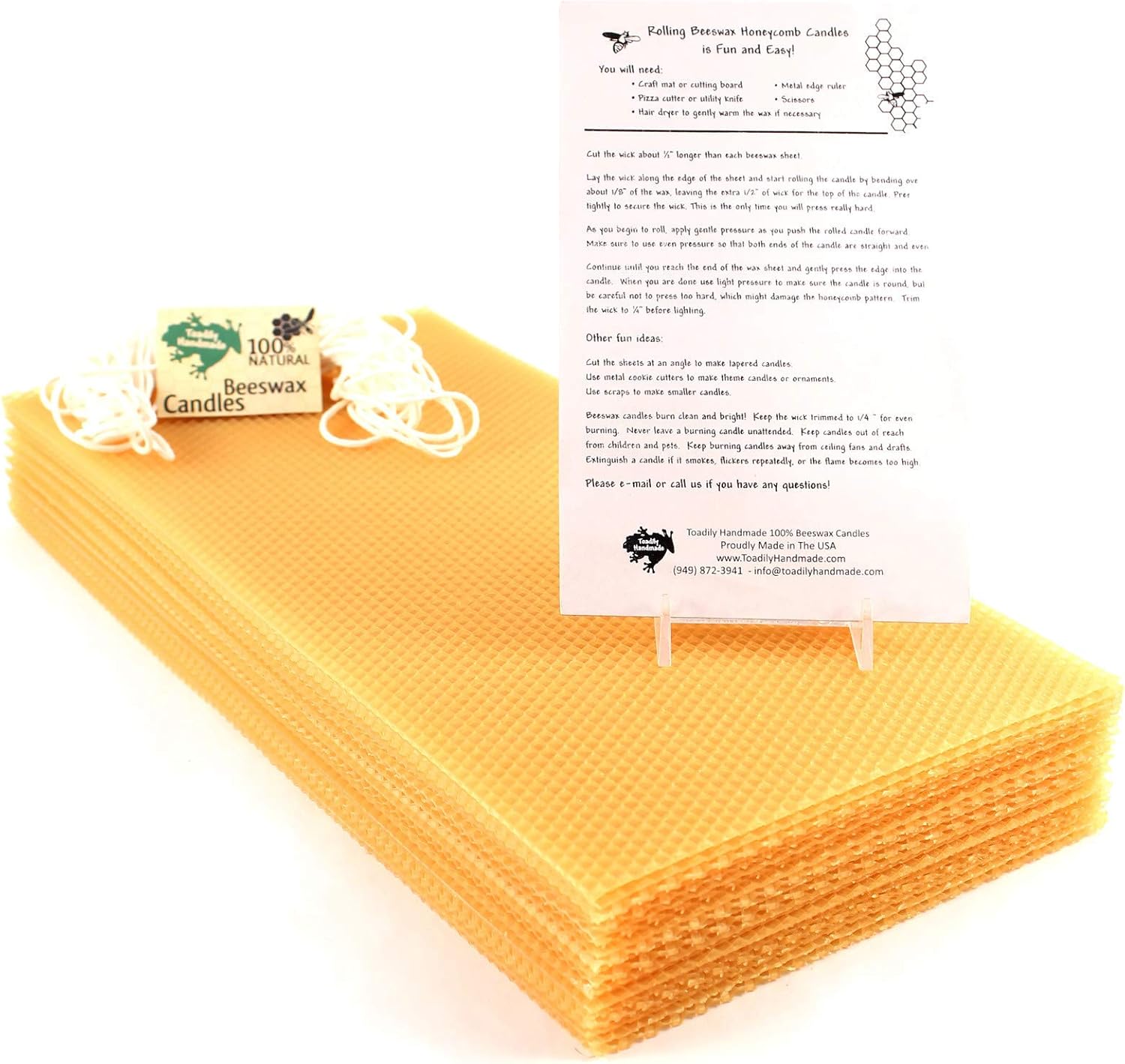 Make Your Own Beeswax Candle Kit 20 Full Size 100