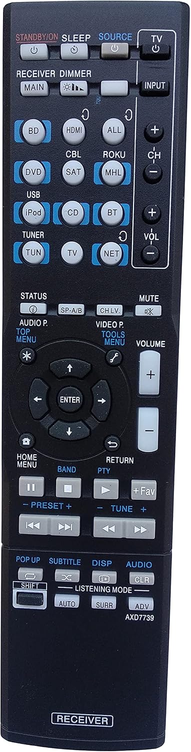 Goshyda Telecomando Sostitutivo Per Pioneer VSX-830, VSX-45, VSX-90, Ricevitore AV, Con Batterie Non Incluse - 2