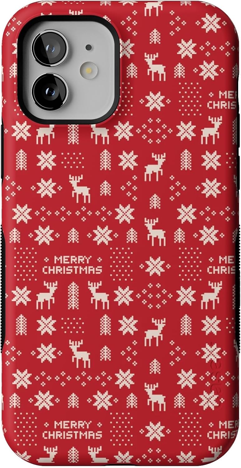 Casely iPhone 12/12 Pro Case | Stocking Stuffer | Christmas Knit | Compatible with MagSafe | Bold Protective Case Design