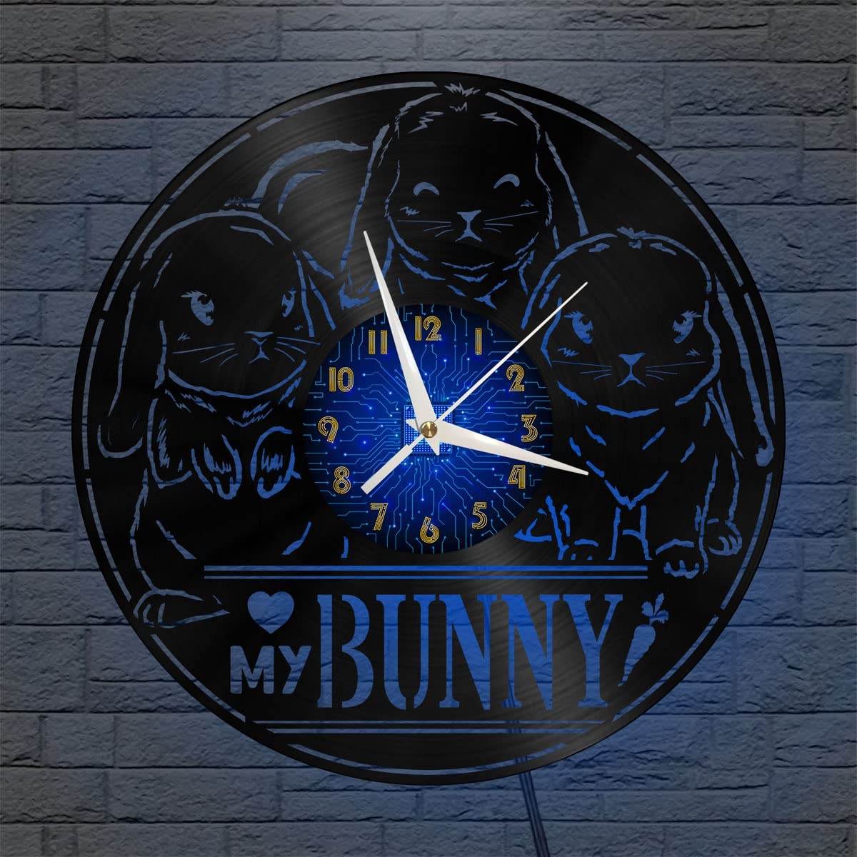 Horloge murale vinyle lapin LED silencieuse pour sublimer un mur vide
