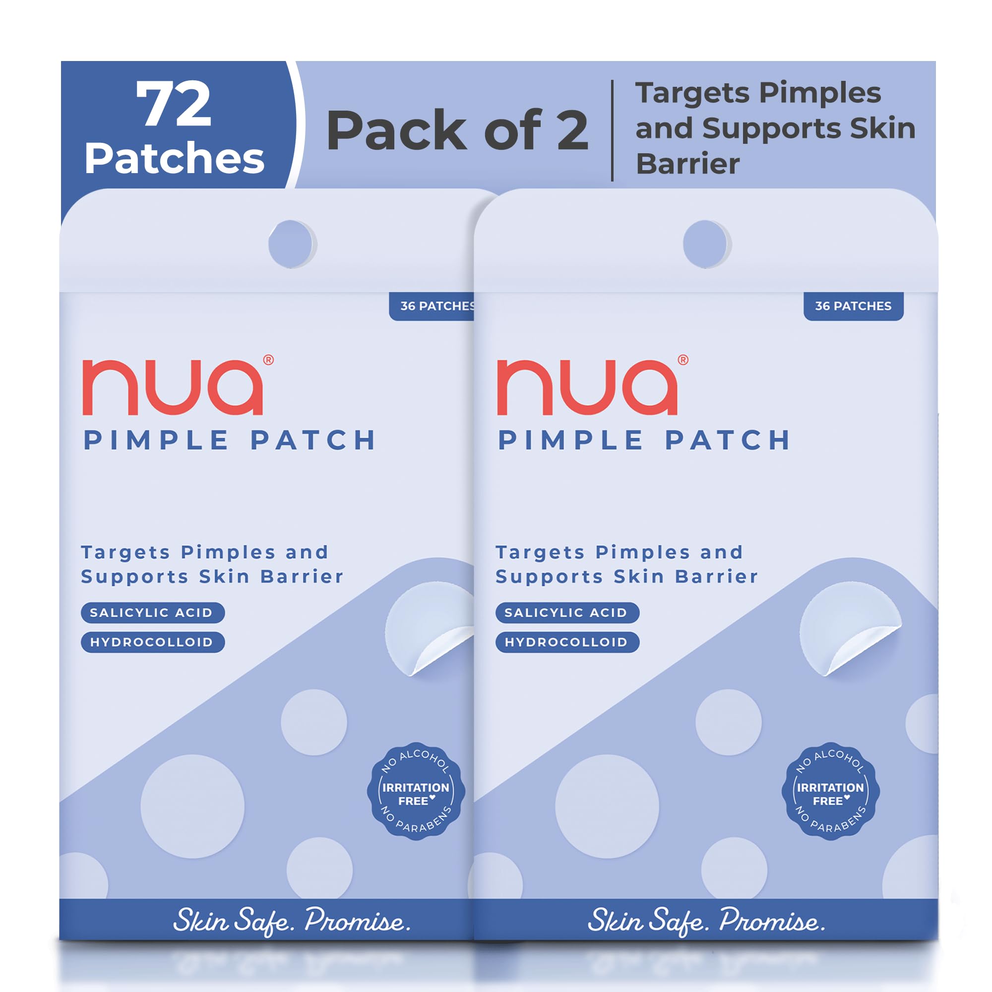 Nua Pimple Patch | 72 Hydrocolloid and Salicylic Acid Patches | Absorbs Oil, Prevents Scarring | Overnight Treatment | For All Skin Types | Acne Patches for Face-image-44