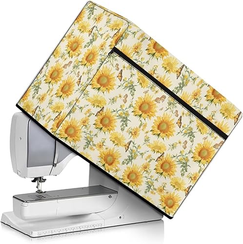 Miniatura 93 de Funda para máquina de coser de mariposas y flores con prácticos bolsillos, funda protectora con asa, para la mayoría de máquinas de coser estándar