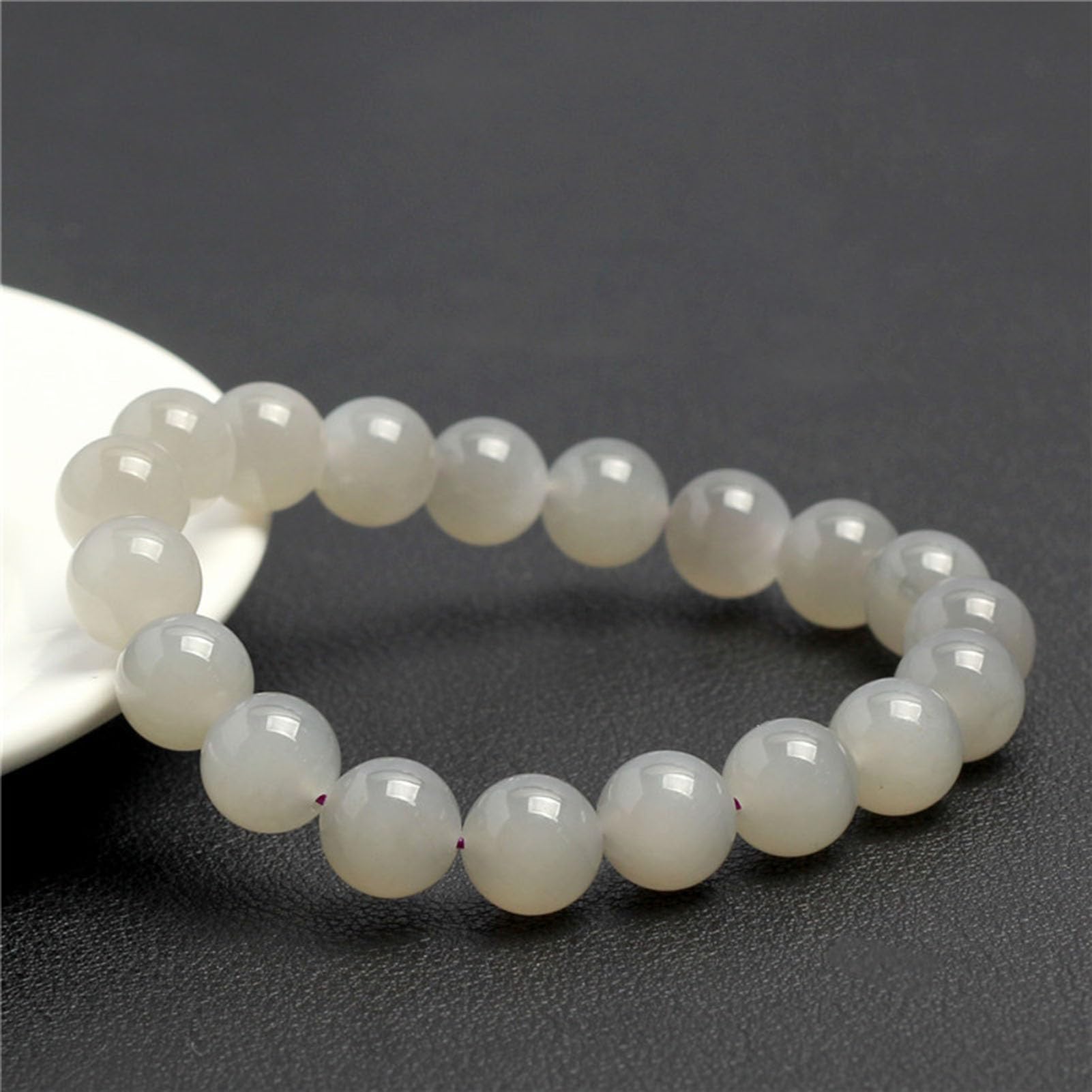 Bracciale in Giada Hetiano da Donna, ricchezza, prosperità, Fengshui, Fatto a Mano da Uomo, con Pietre preziose Naturali, Braccialetti Elastici Elasticizzati, Perline di Pietra,12MM