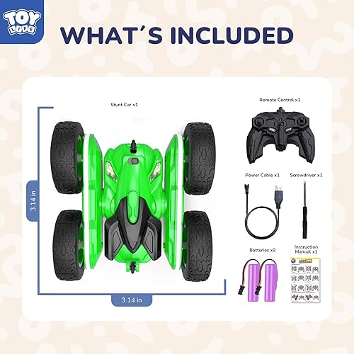 Miniatura 6 de TOY Life Coche de control remoto para niños de 2.4 G HZ, auto de acrobacias a control remoto, juguetes de control remoto para niños y niñas, auto de
