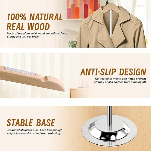 Miniatura 3 de Soporte de exhibición de camisa ajustable, soporte de exhibición de camisetas de 20-35 pulgadas de altura para vendedores, camisas de exhibición de