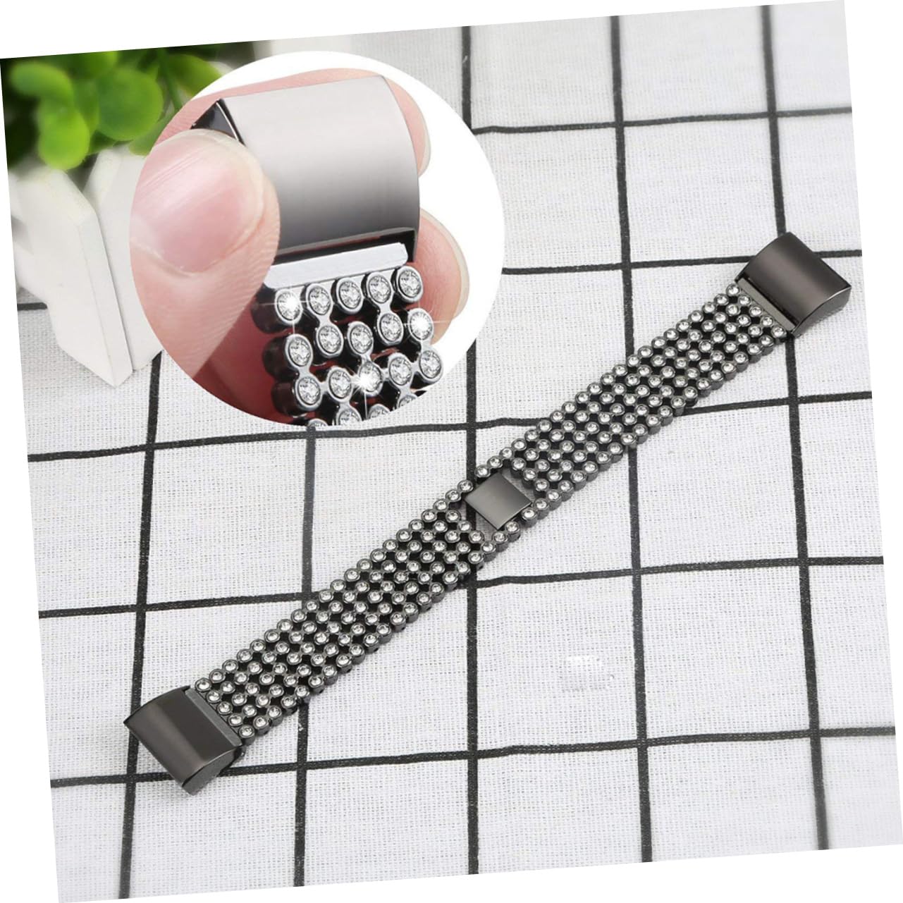 Housoutil 3 Piezas Bandas Metalicas Correas Reloj Correas De Reloj Banda Inteligente Pulsera Inteligente Muñequera Reloj Inteligente Pulseras Inteligentes Cadena De Mano Diamante