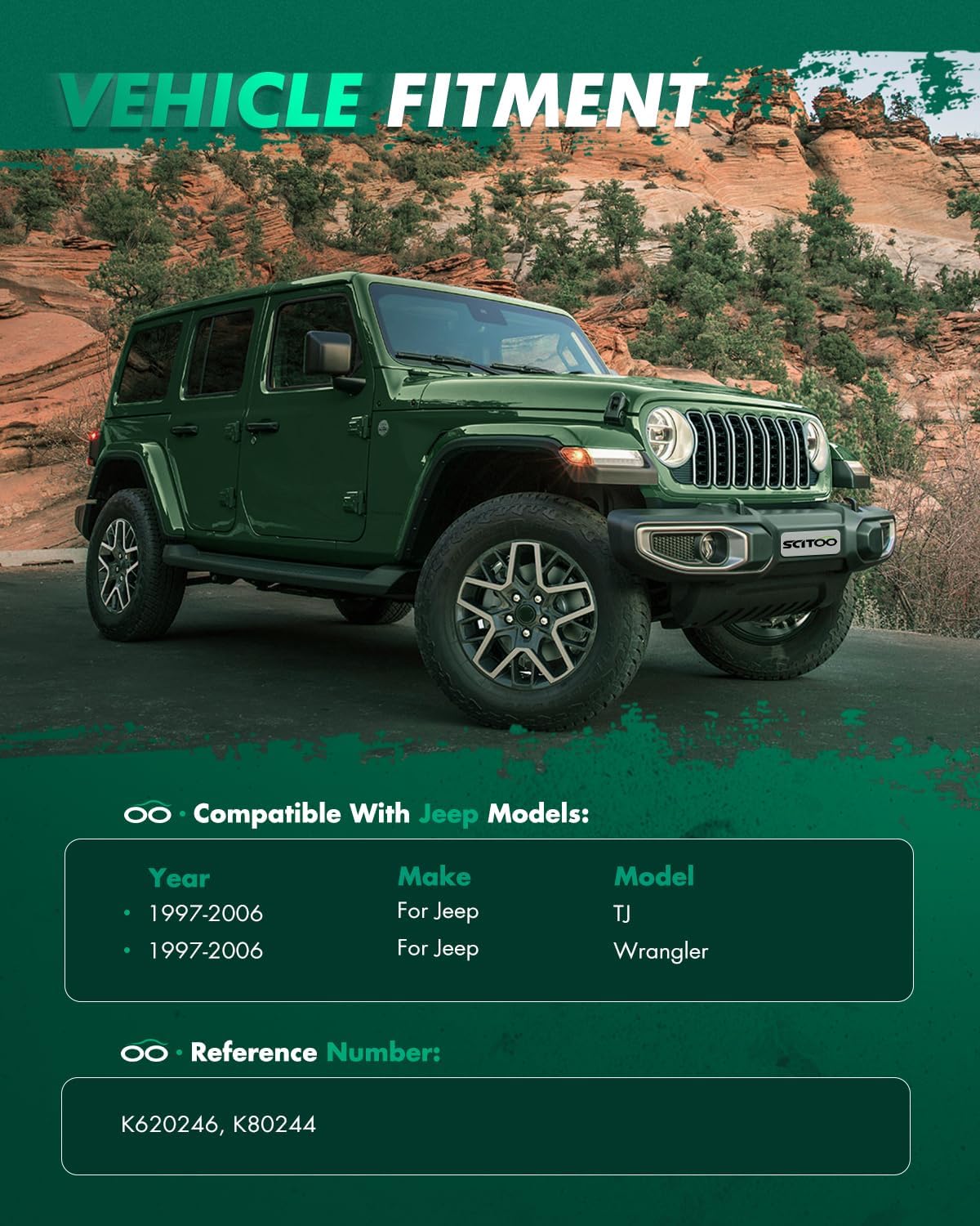 SCITOO 4pcs Suspension Kit Rear Upper Control Arm Rear Sway Bar End Link Fit 1997-2006 For Jeep TJ 1997-2006 For Jeep Wrangler