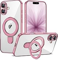 Vista 111 de Funda compatible con iPhone 12 con soporte de anillo magnético invisible [compatible con Mag-Safe] [Protector completo de lente de cámara] Funda
