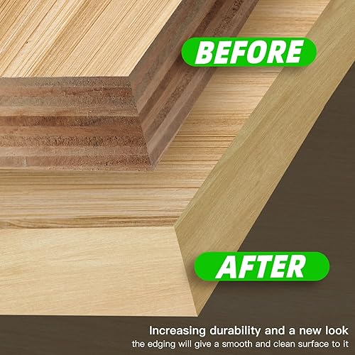 Miniatura 3 de YANYE Bandas de borde de abedul, rollo de 78 pulgadas x 250 pies de chapa de madera, bandas de borde de abedul Preglued, bandas de cinta para