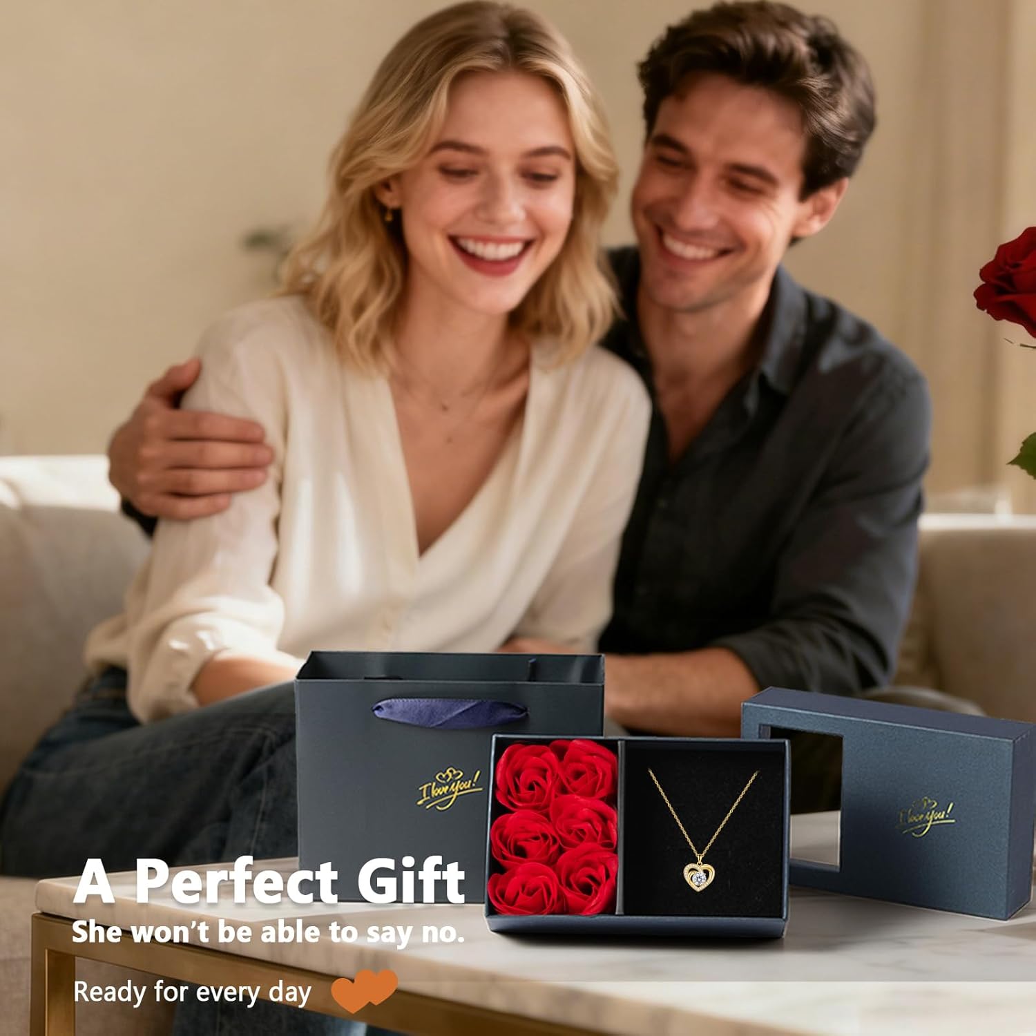 Moissanite Necklace 2CT Infinity Heart Pendant for Women, Romantic Valentine‘s Day Gift for Girlfriend Wife, Birthday Anniversary Christmas, Ready to Gift Box Included - Image 2