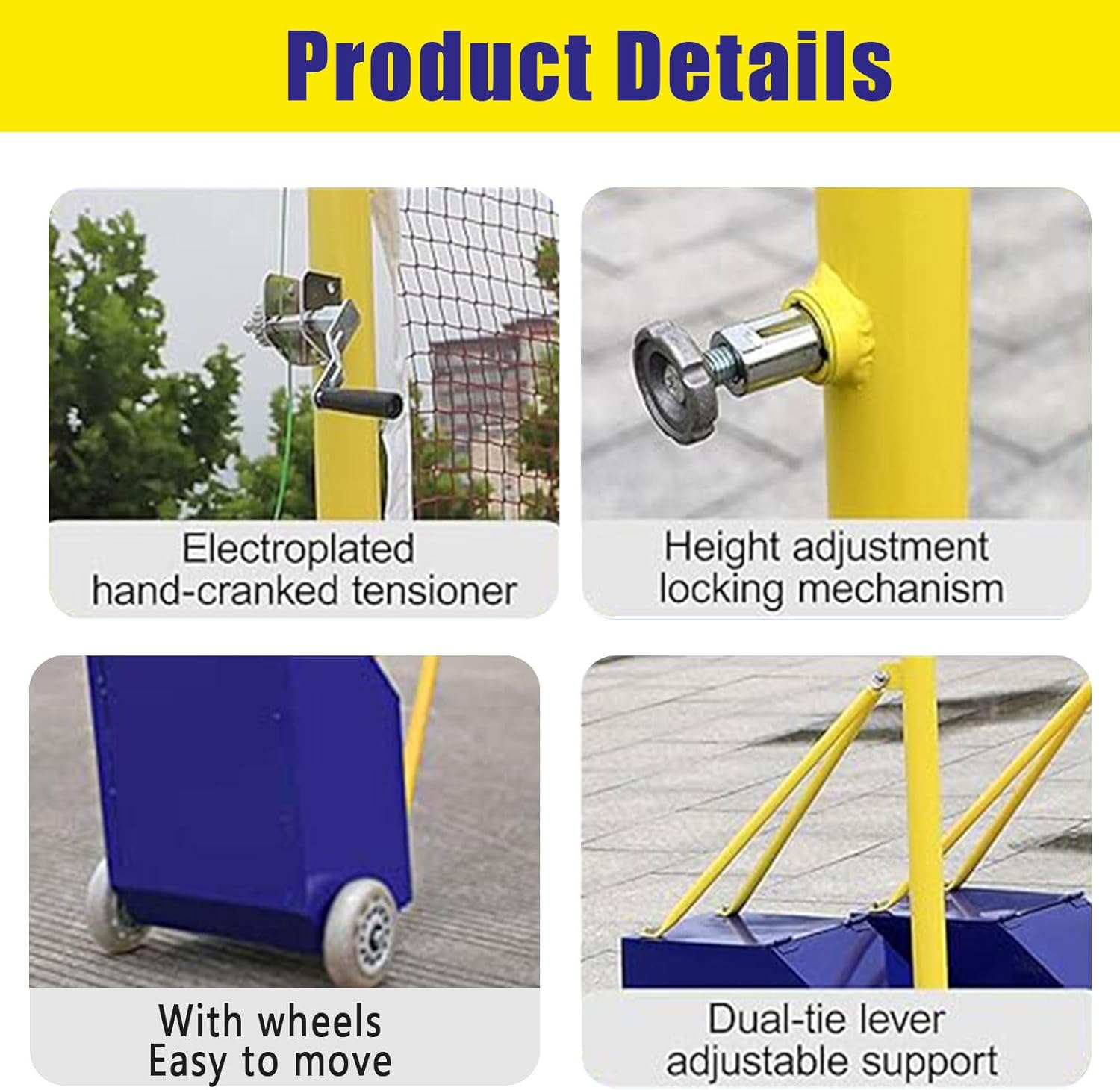 Badminton Net Frame Poles,Badminton/Volleyball Poles for Backyard,Heavy Duty Volleyball Stand with Net,5.1ft-6.9ft Adjustable Height,with Stable Base Indoor & Outdoor Use