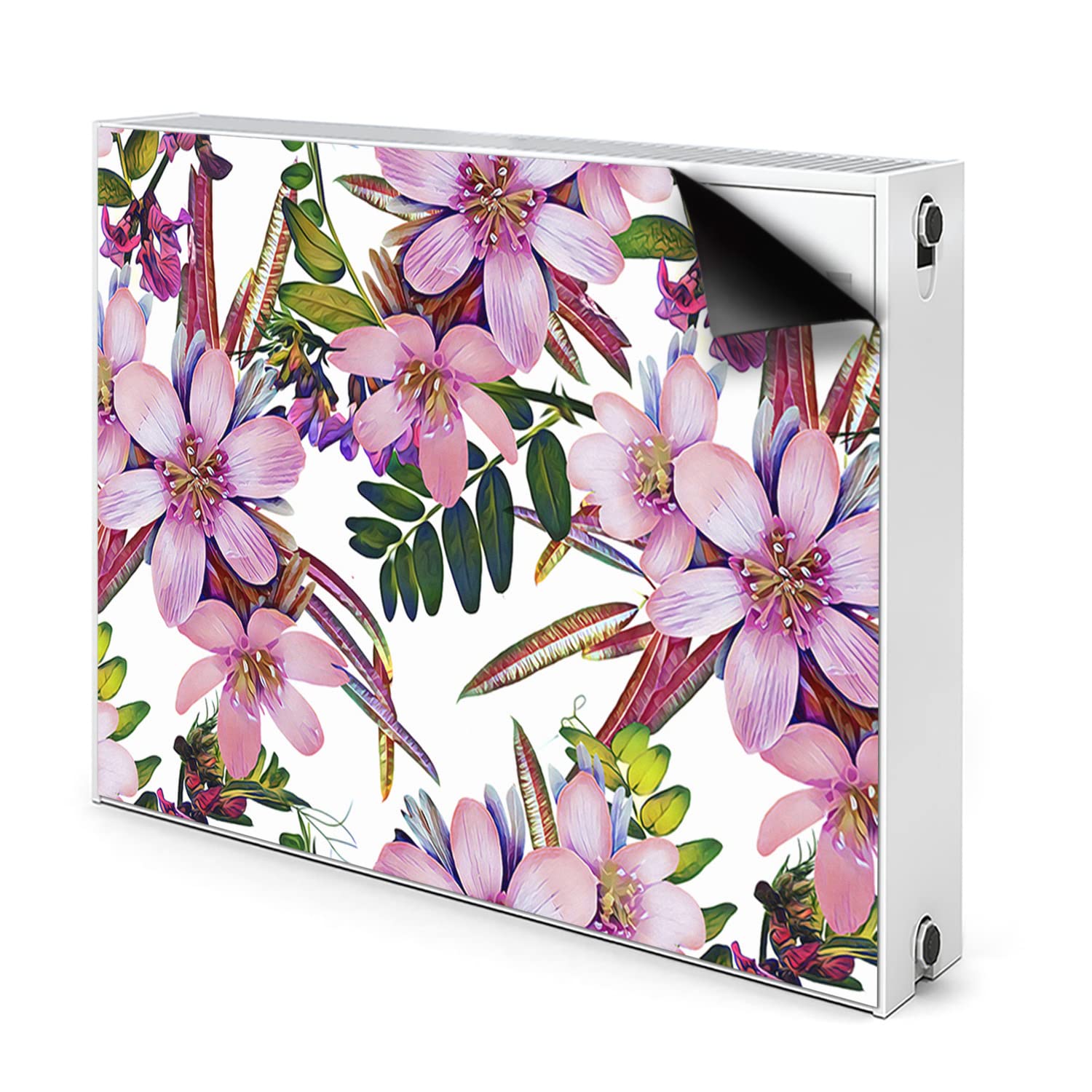 Cache Radiateur Magnétique Fleurs Roses Tapis Décoratif 110x60