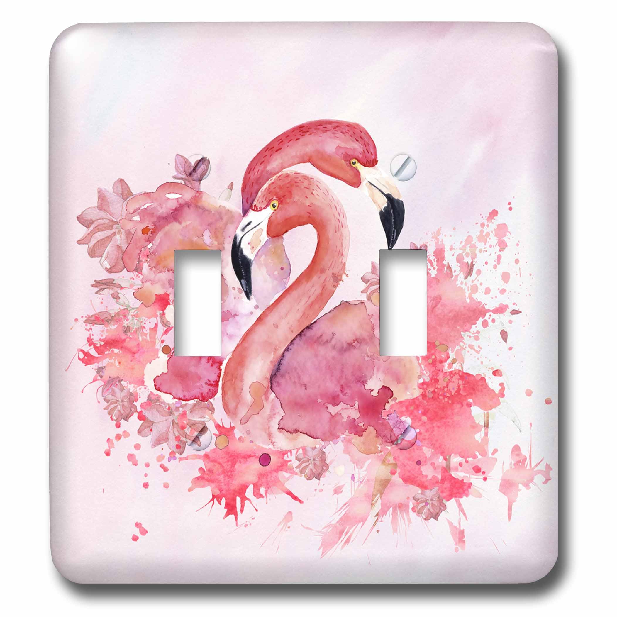 Interrupteur à bascule pink flamingos aquarelle 3dRose lsp_266992_2