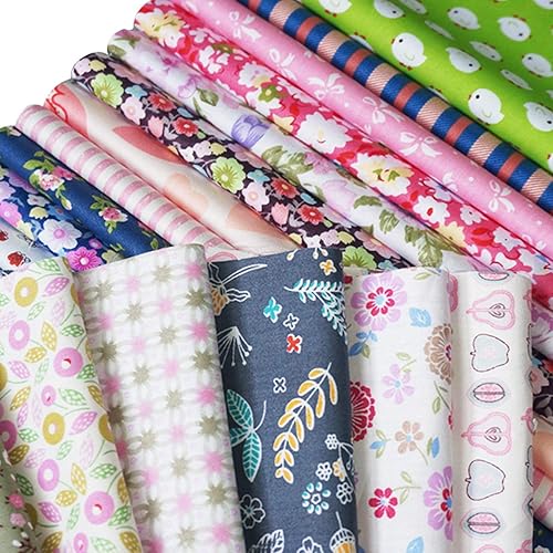 Miniatura 17 de Misscrafts - 50 piezas de tela de algodón de 7.9 x 7.9 in, paquete de cuadrados de retazos precortados para manualidades, costura, álbumes