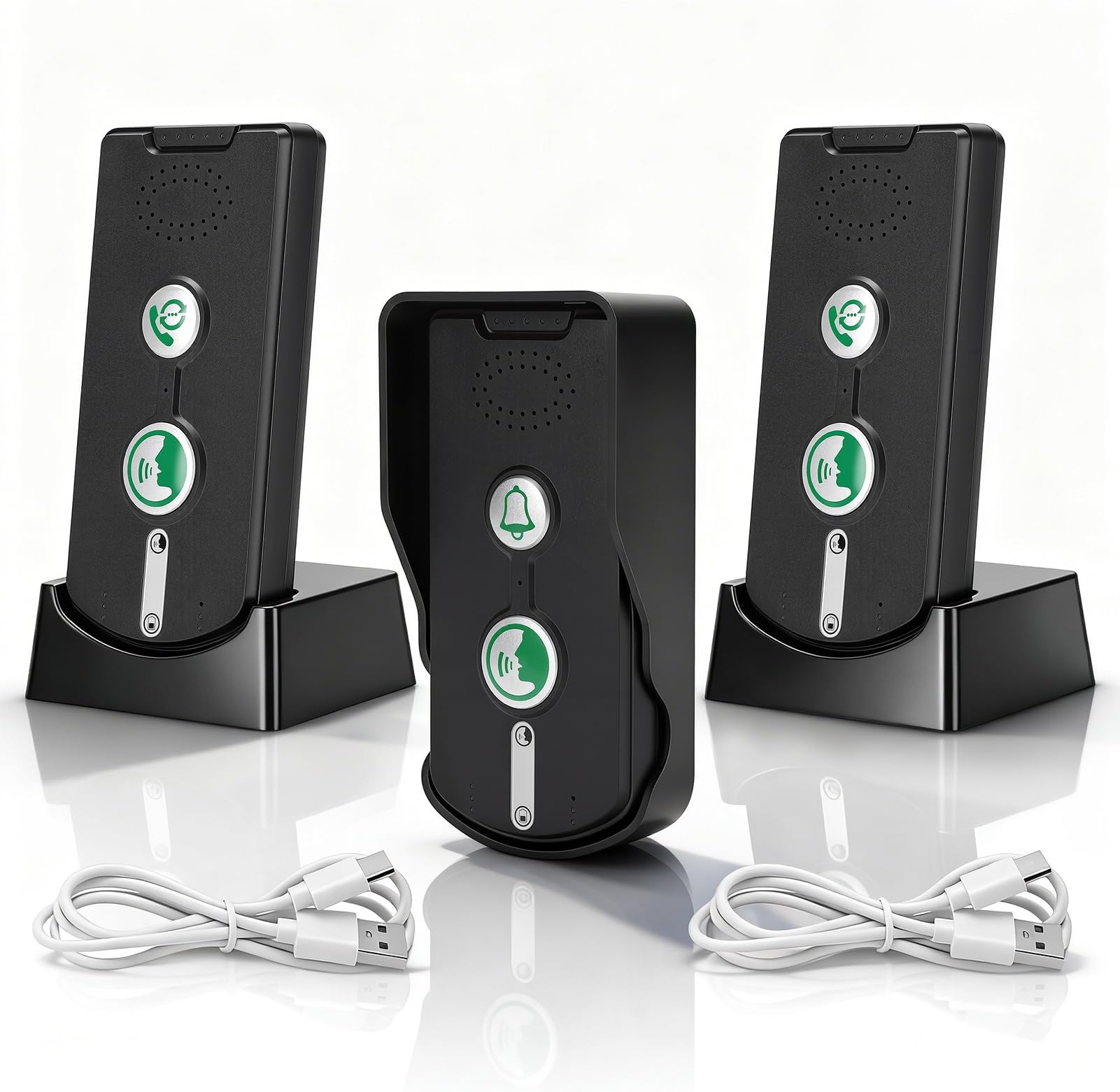 3PCS Intercom Systems for Home, Wireless Intercom Doorbells 500m, Waterproof Home Communication System, Doorbell Intercom System for Home, Office, Hospital